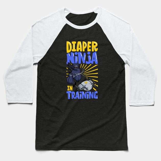 Diaper Ninja - diaper changer Baseball T-Shirt by Modern Medieval Design